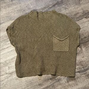 Elegant Olive Knit Crew Neck Sweater